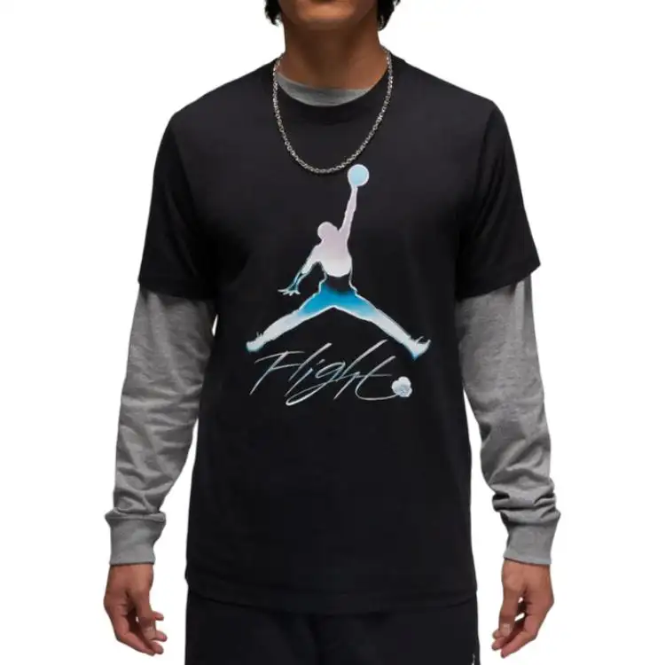 Jordan Apparel T Shirts Men's Black Crew Neck