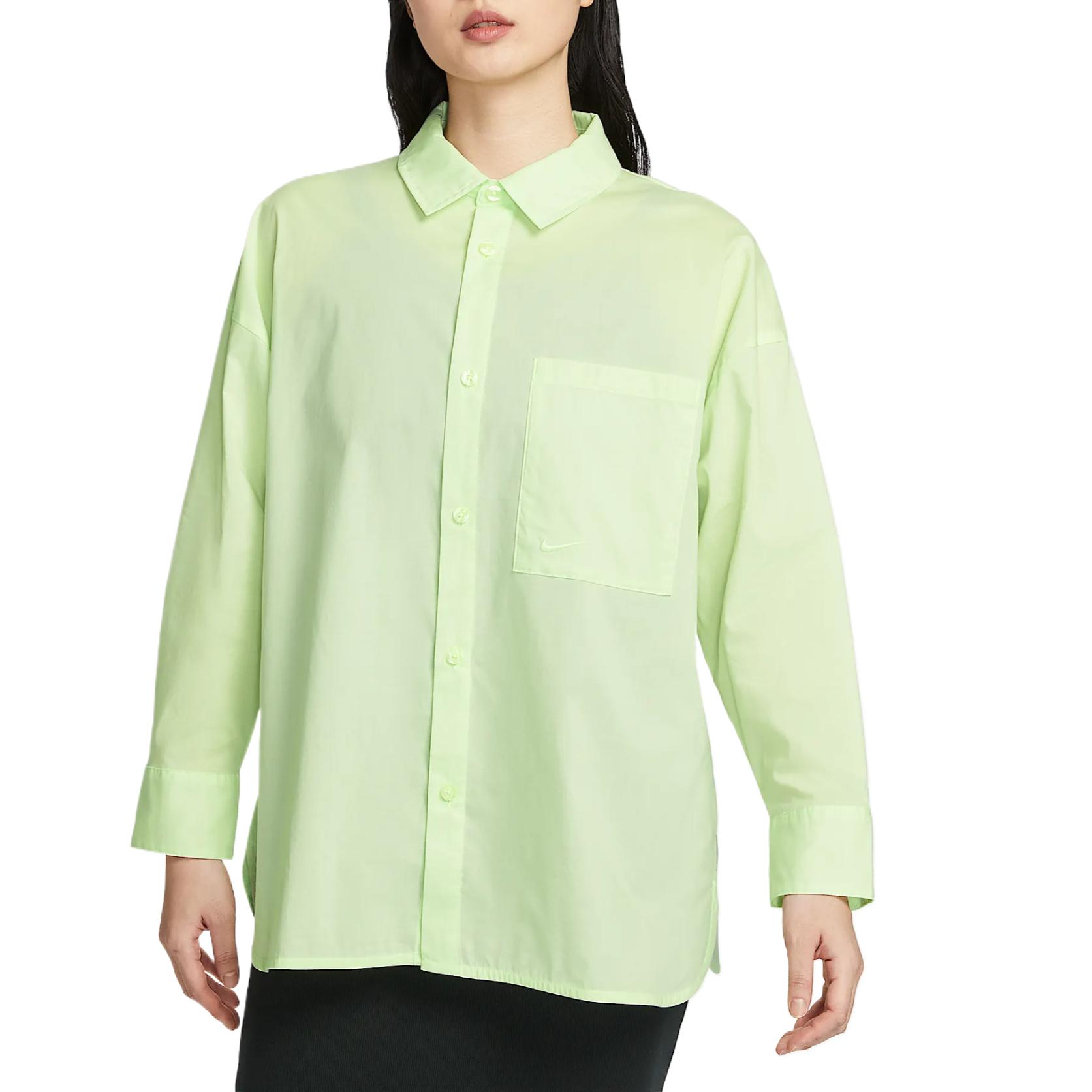 Женская рубашка Nike Sportswear ChillPoplin (оливковая)
