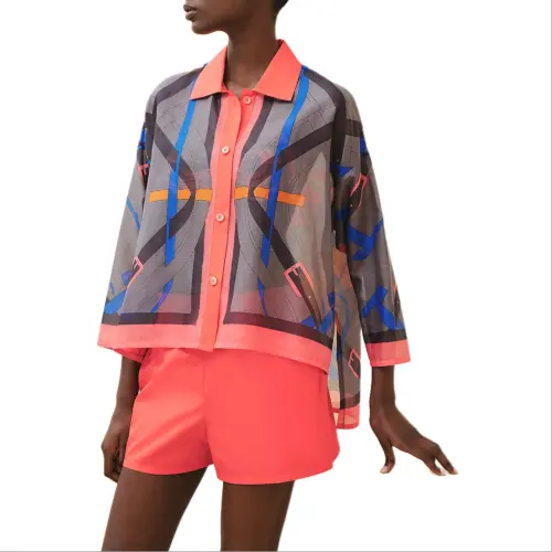 HERMES FW24 Shirt Women's Lime Gray