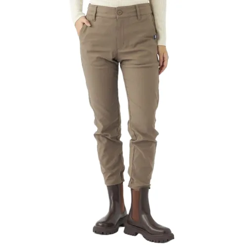 FILA Casual Pants Women's Brown Moderate Straight Fit Pants