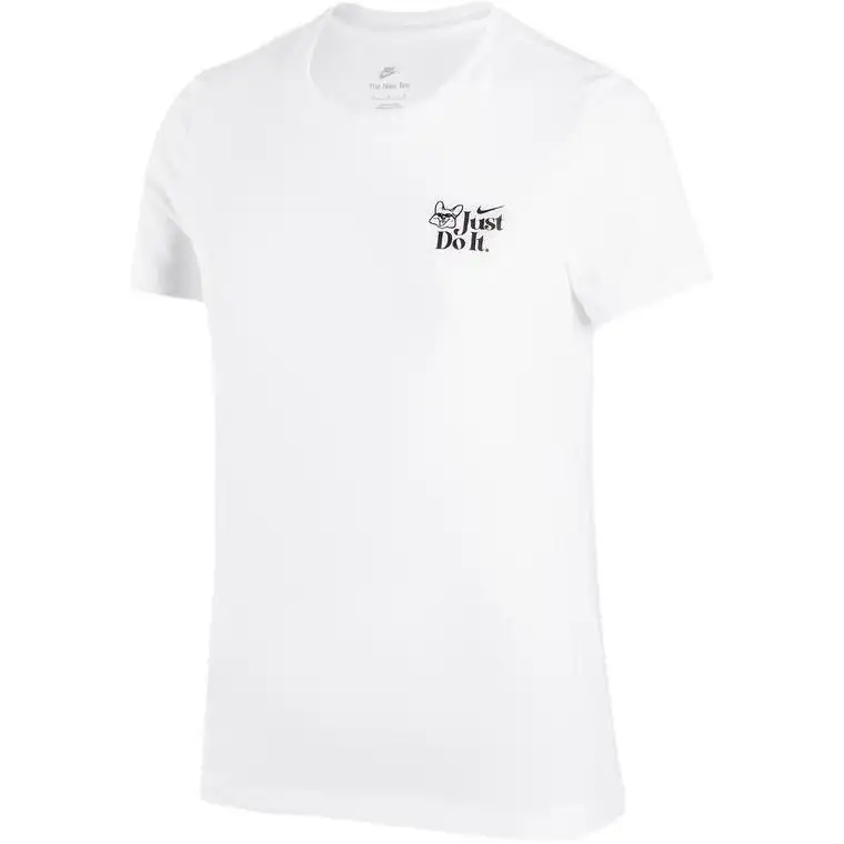 Nike Women'ss Summer Cartoon Print Crewneck Pullover T-Shirt White