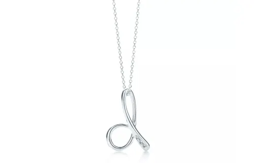 TIFFANY & CO. Elsa Peretti® Sterling Silver, Diamond Necklaces Unisex Silver