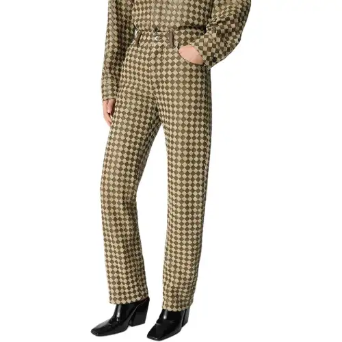 Bottega Veneta SS25 Leather Pants Women's Multicolor