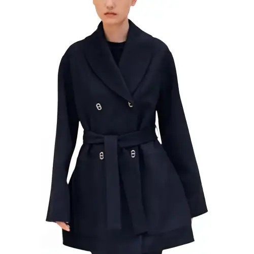 HERMES SS24 Coat Women's Marine Blue