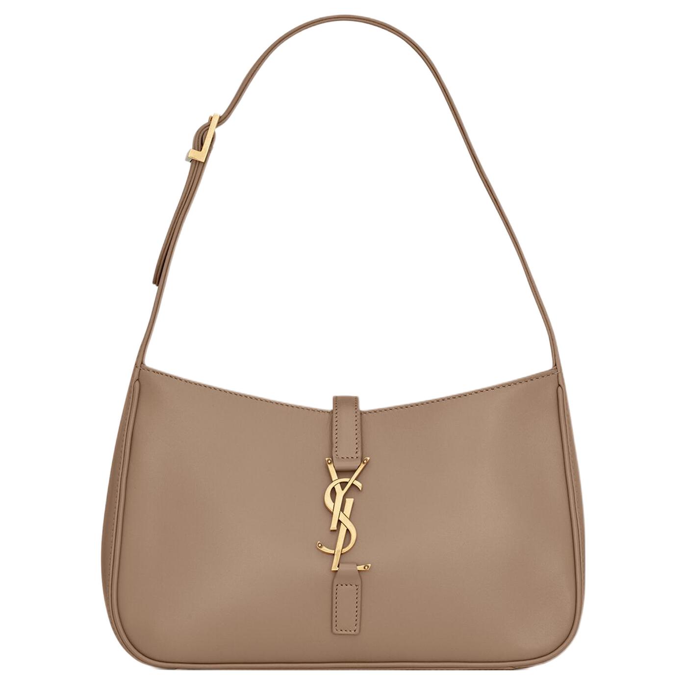 SAINT LAURENT YSL LE5A7 Cow Leather Shoulder Bag, Handbag, Shoulder Bag Women's Taupe
