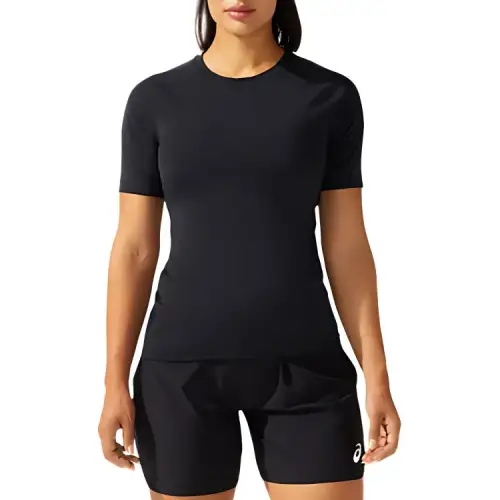 ASICS T Shirts Women's Black Crew Neck Moderate Other