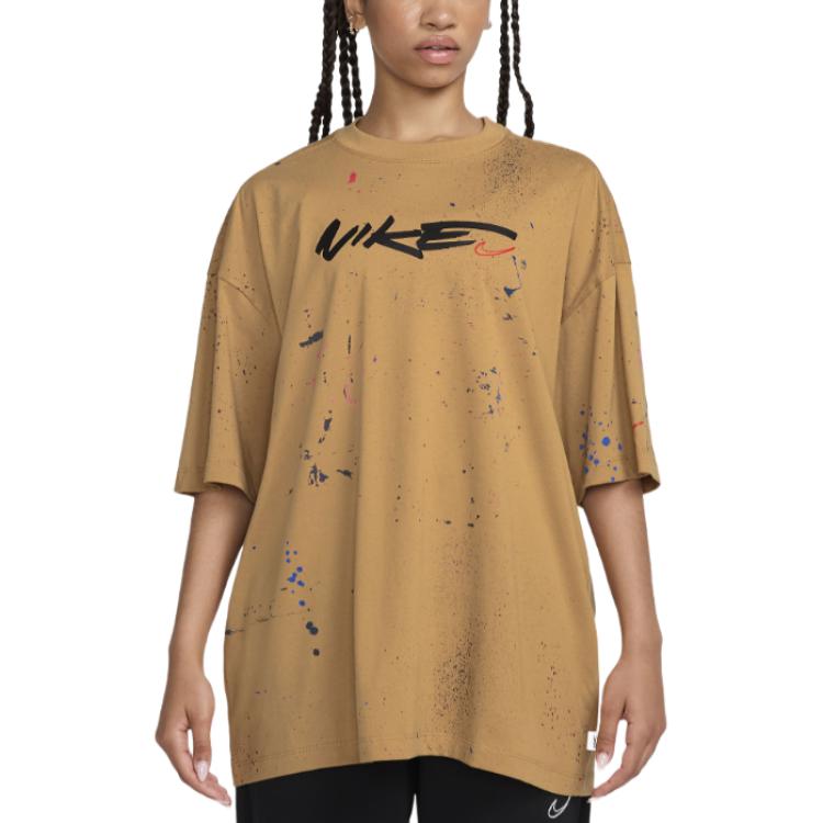 Женская футболка Nike Logo Drop Shoulder (хаки)