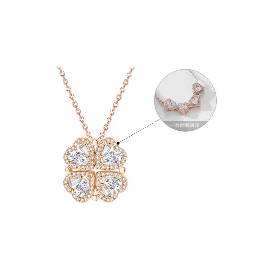 CHOW TAI SENG 925 Sterling Silver Synthetic Cubic Zirconia Necklaces Women's