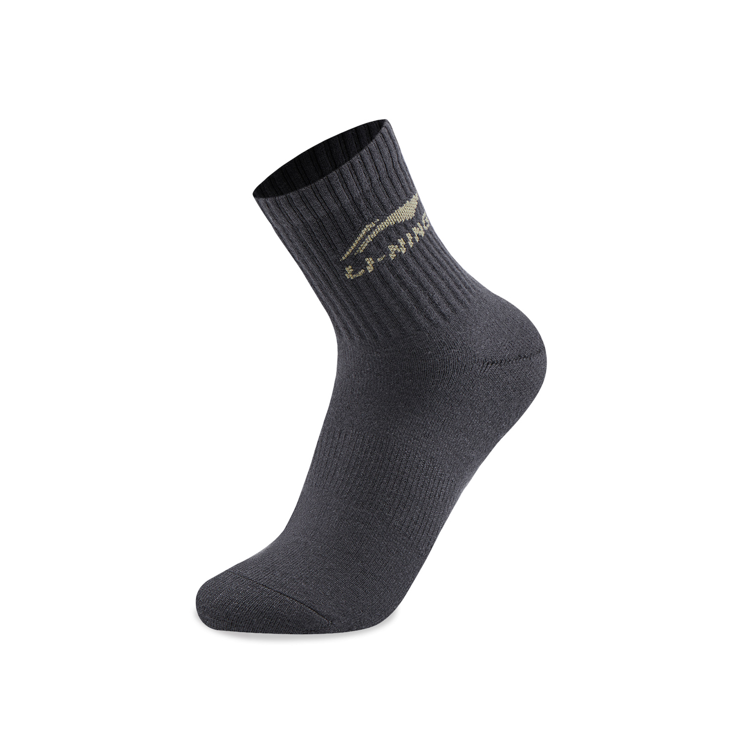 Li Ning Sports Life Collection Crew Socks Unisex 3 Pack White/Charcoal Gray/Black