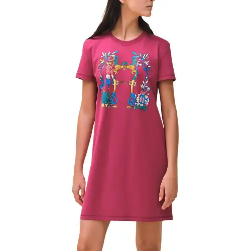 HERMES SS24 Short Sleeved Dress Women's Mulan Red