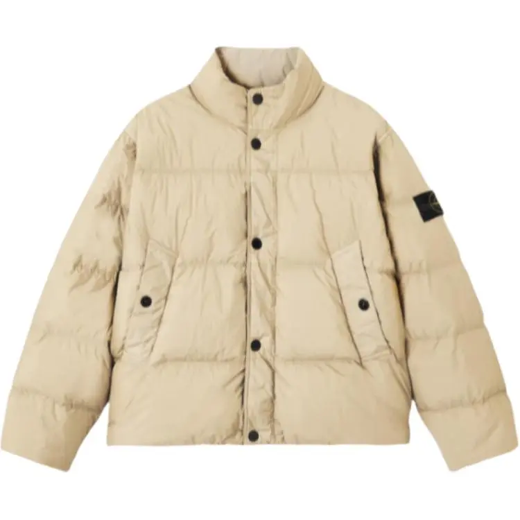 STONE ISLAND Logo Patch High Neck Puffer Jacket