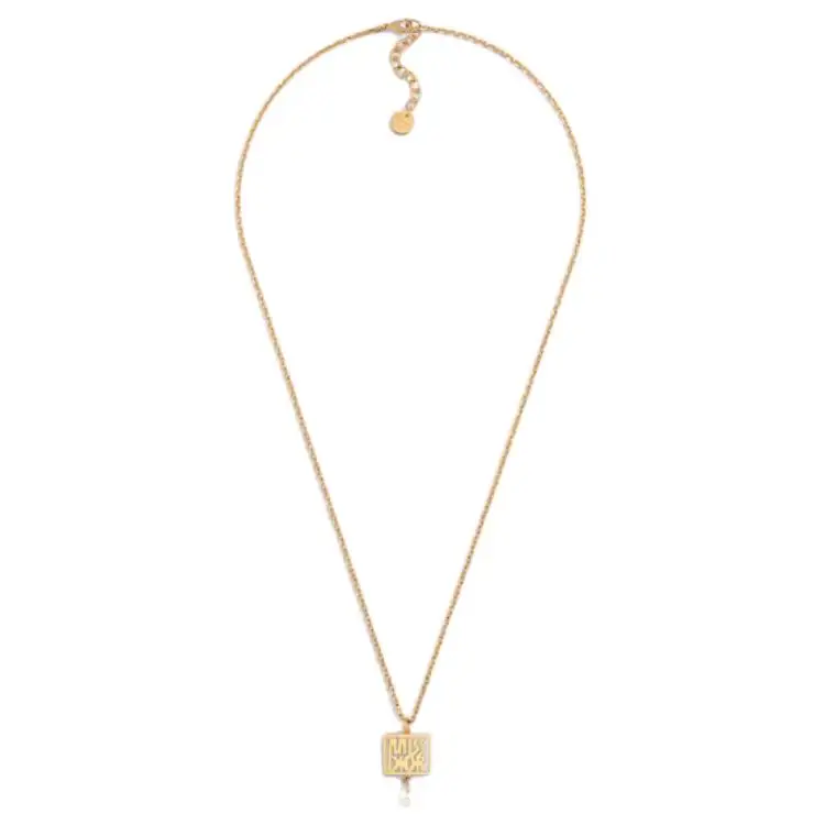 DIOR Brand Logo Necklaces Women's Gold