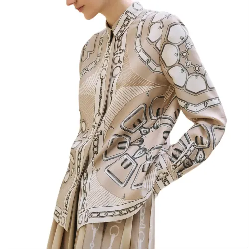 HERMES FW24 Shirt Women's Clay Beige