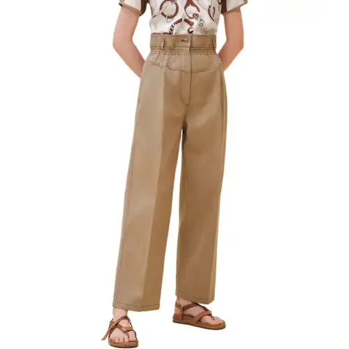 HERMES SS24 Casual Pants Women's Marble Beige