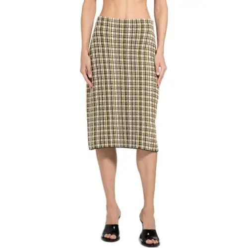 Bottega Veneta Checked Skirt