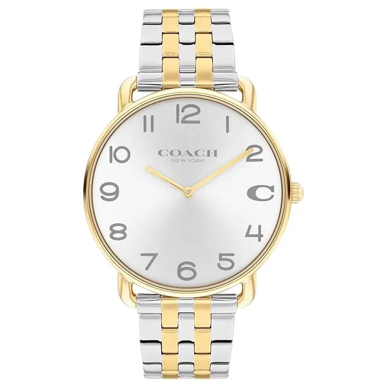 COACH Wrist Watches Quartz Movement Stainless Steel Strap 41mm Silver Dial Men's Watches 30m Water Resistant
