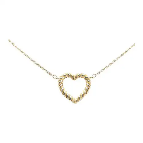 Tiffany & CO. 2000-2020s sterling silver and 18K yellow gold Twist Heart necklace
