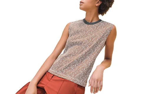 HERMES T Shirts Women's Crew Neck Moderate Straight Fit