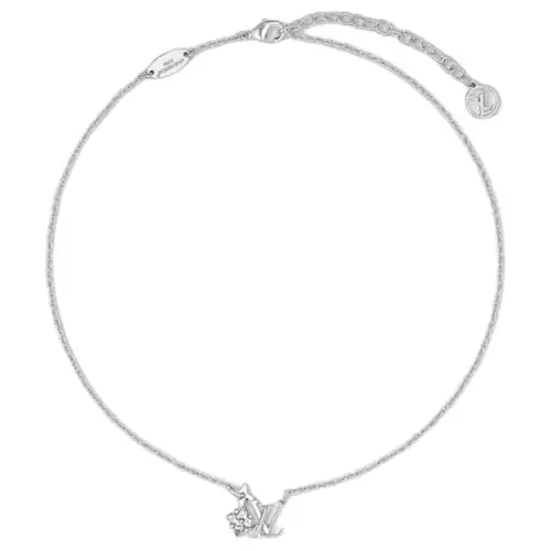 LOUIS VUITTON LOULOUGRAM Metal, Faux Crystal Necklaces Women's Silver
