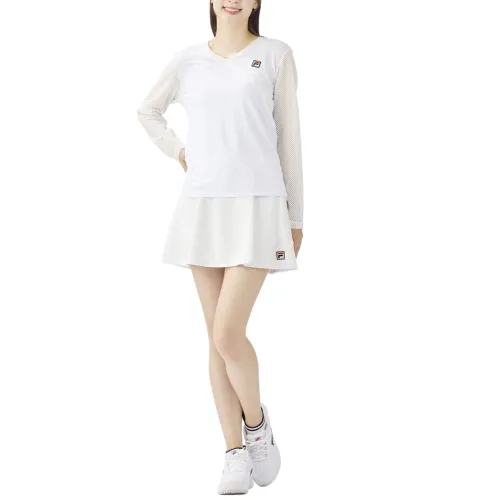 FILA Shirts Women's White V Neck Thin