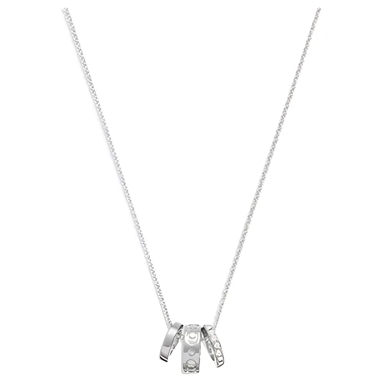 COACH Glass Brass Necklaces Women's Silver
