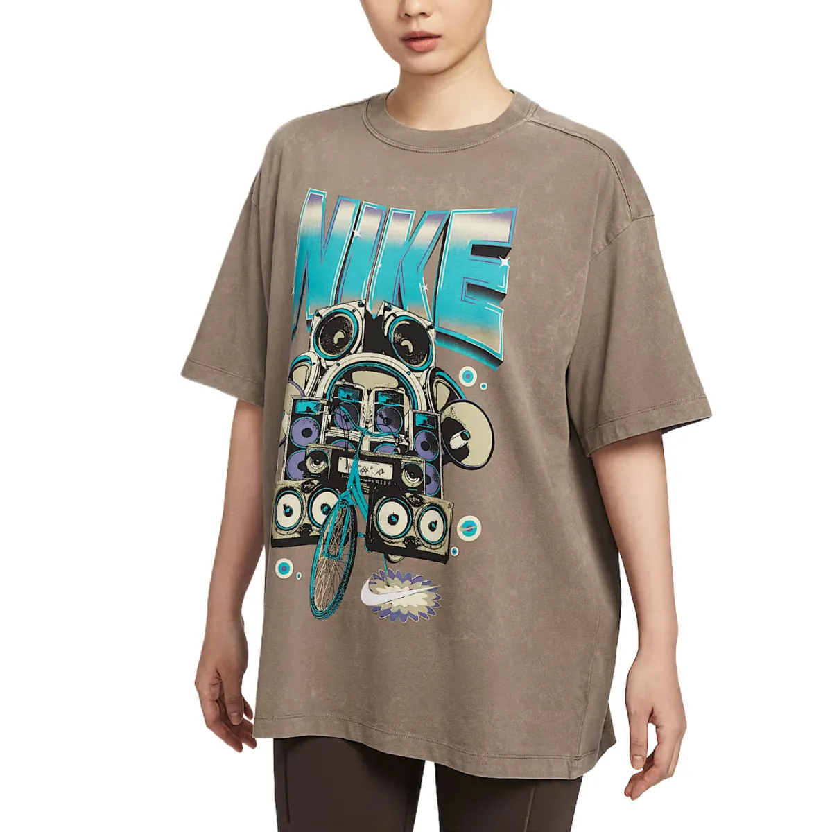 Nike Drop Shoulder Sleeve T Shirt Women's Umber