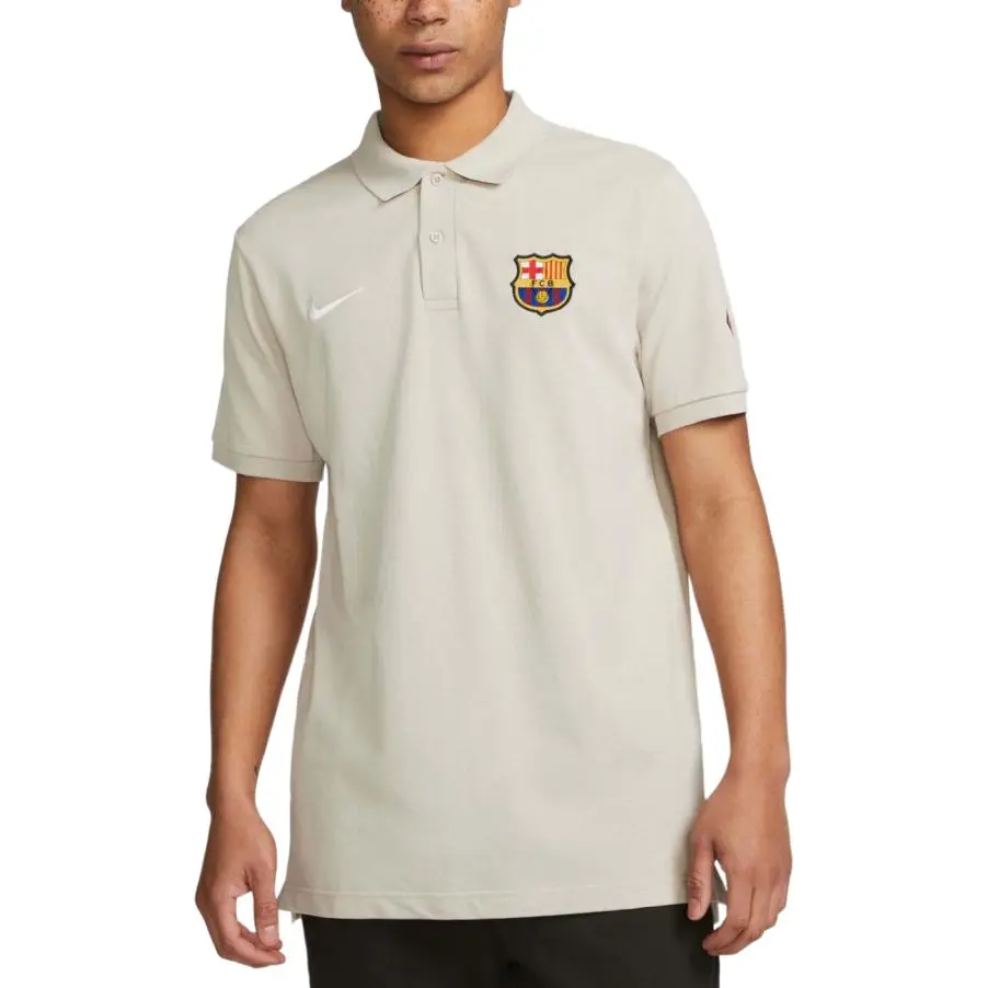 Nike Polo Shirts Men's Beige Polo Collar Moderate Straight Fit