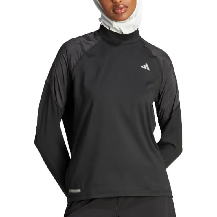Adidas T-Shirts Women's Black Stand Collar Moderate Other