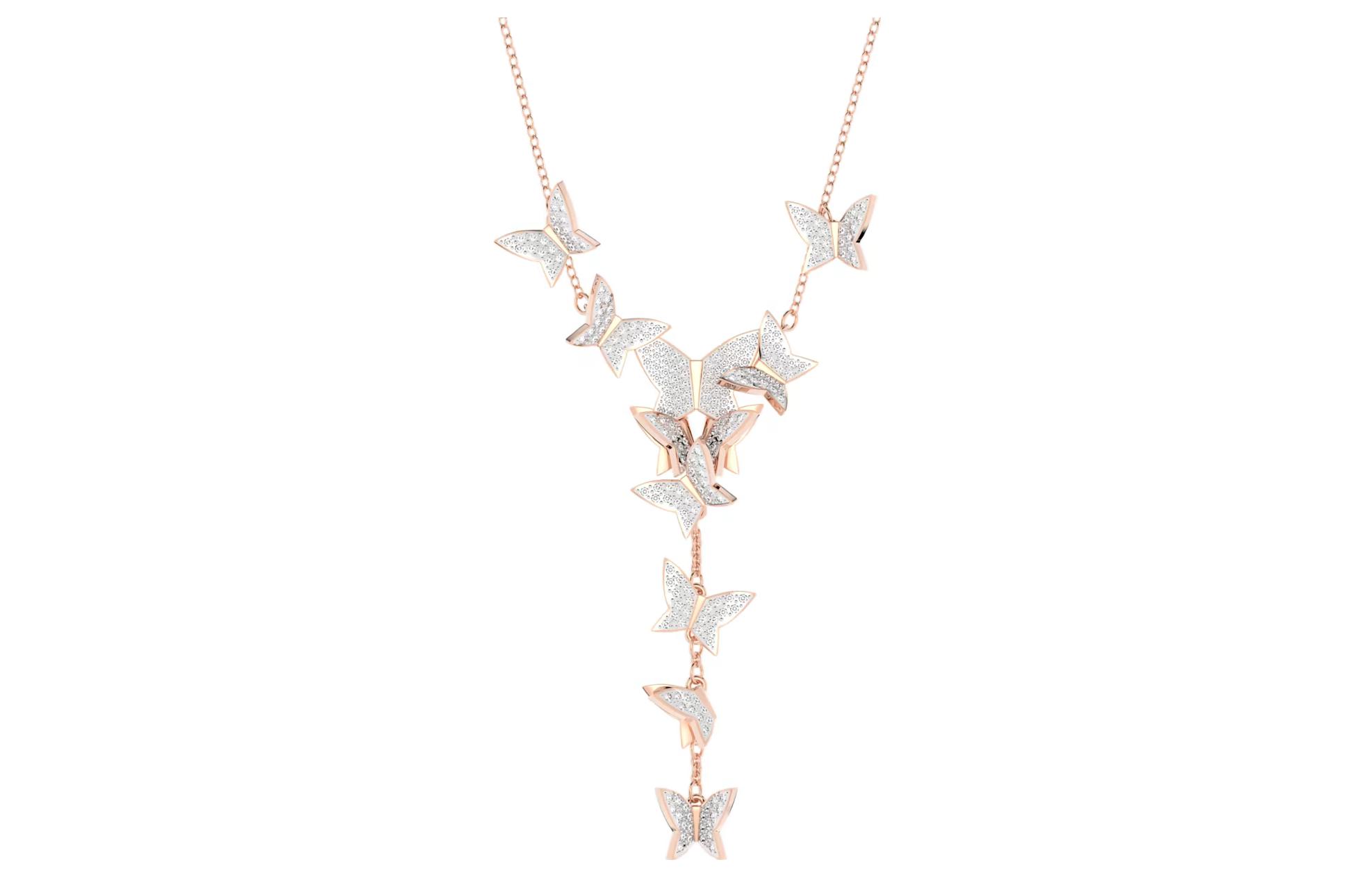 Женское колье Swarovski LILIA (розовое золото)