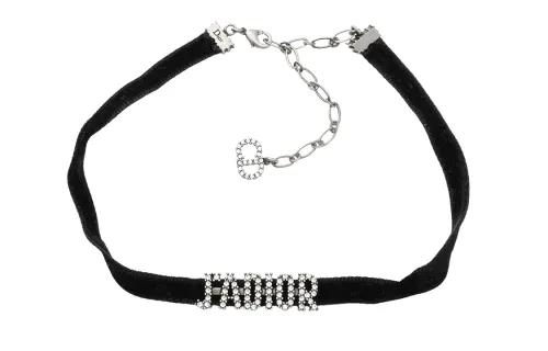 Christian DIOR Pre Owned 2000 2025 Crystal And Velvet J ADIOR Choker Necklace Costume Necklace