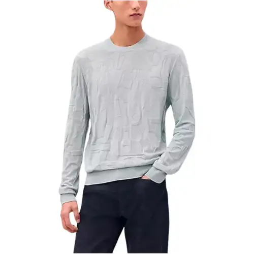 HERMES Sweaters Men's Blue Crew Neck Moderate