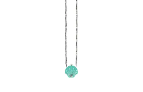 GUCCI GG Resin, Metal, Crystal Necklaces Women's Light Green/Silver