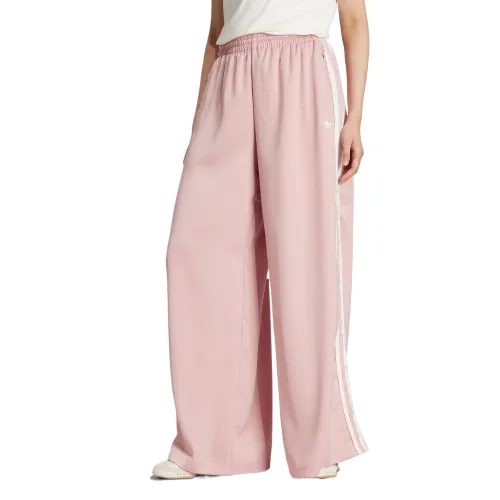 Adidas Originals Satin Wide Leg Pants Ruffle 3 Stripes