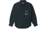 Li Ning Skateboard Shirts Men's Black Lapel Thickened And Fleece Lined Shirt