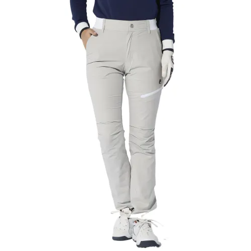 FILA Casual Pants Women's Light Gray Moderate Straight Fit Pants