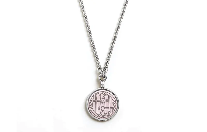 HERMES Medaille Quadrige Enamel Necklaces Women's Silver