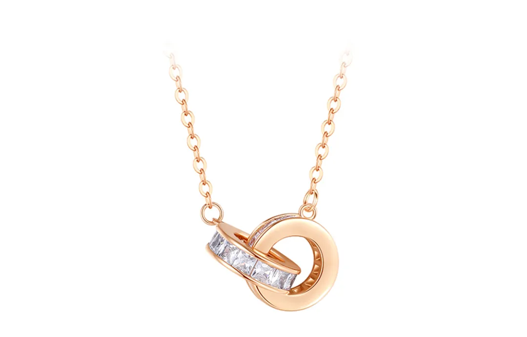 CHOW TAI SENG 925 Sterling Silver Synthetic Cubic Zirconia Necklaces Women's