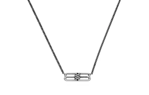 Balenciaga Bb Icon Logo Charm Necklace