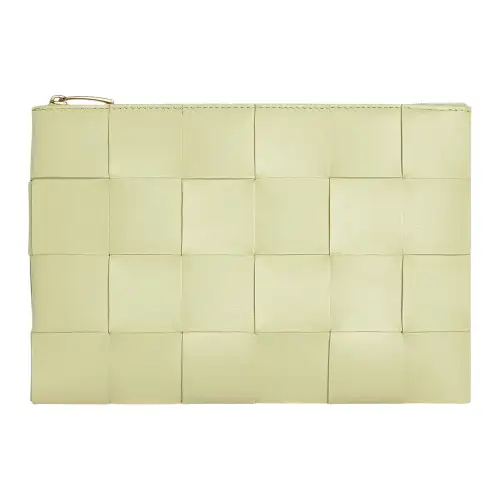 Bottega Veneta Lambskin Clutch Large Women's Lemon