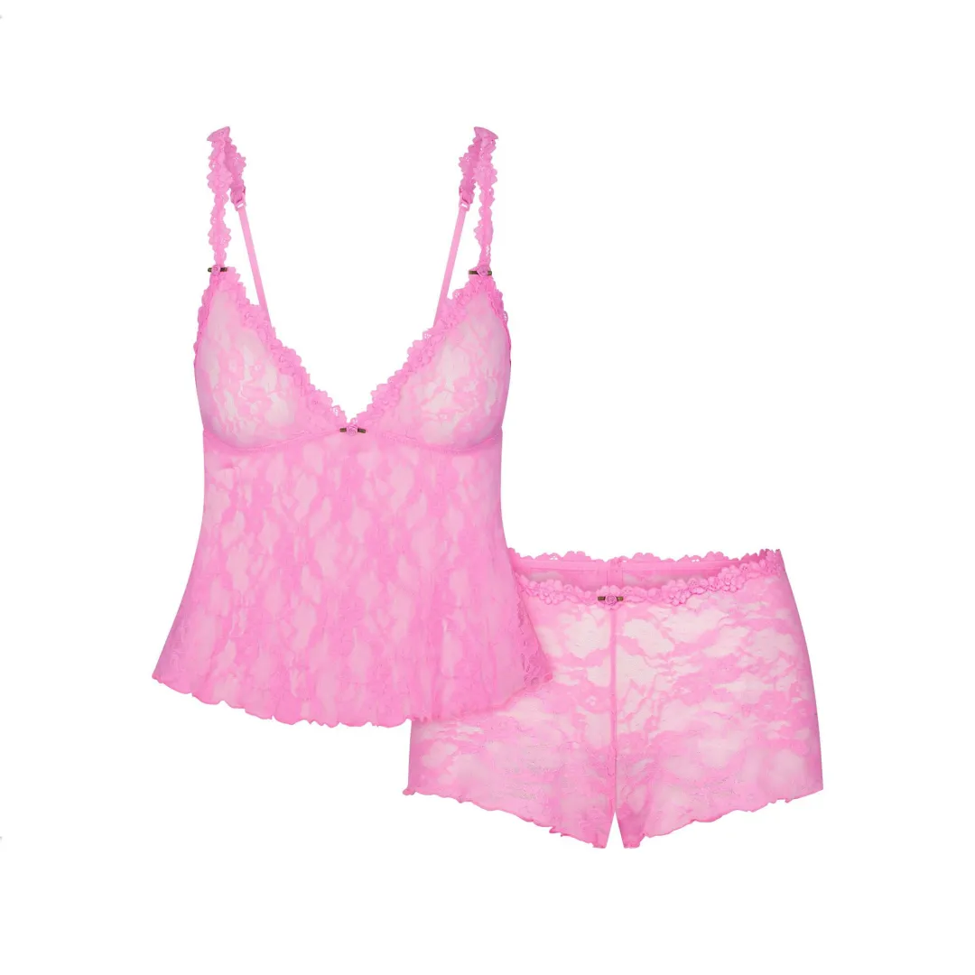 Skims SS25 STRETCHLACE TRIANGLE CAMI And SHORT SET Underwear Set Women's