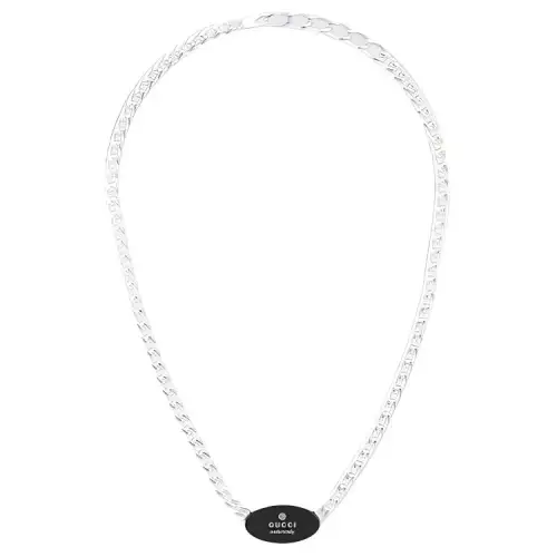 GUCCI Sterling Silver Trademark Necklace