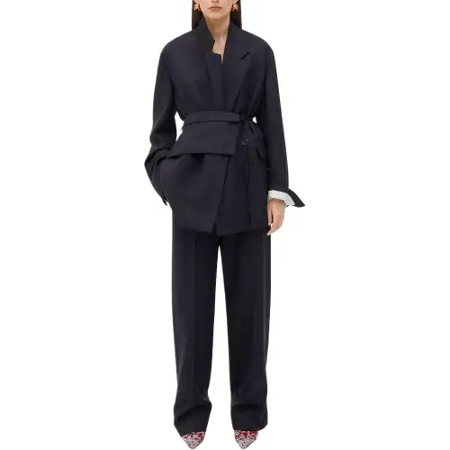 Bottega Veneta Striped Belted Jacket