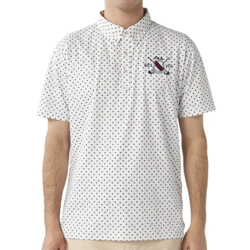 FILA Golf Collection Shirts Men's White Lapel Moderate