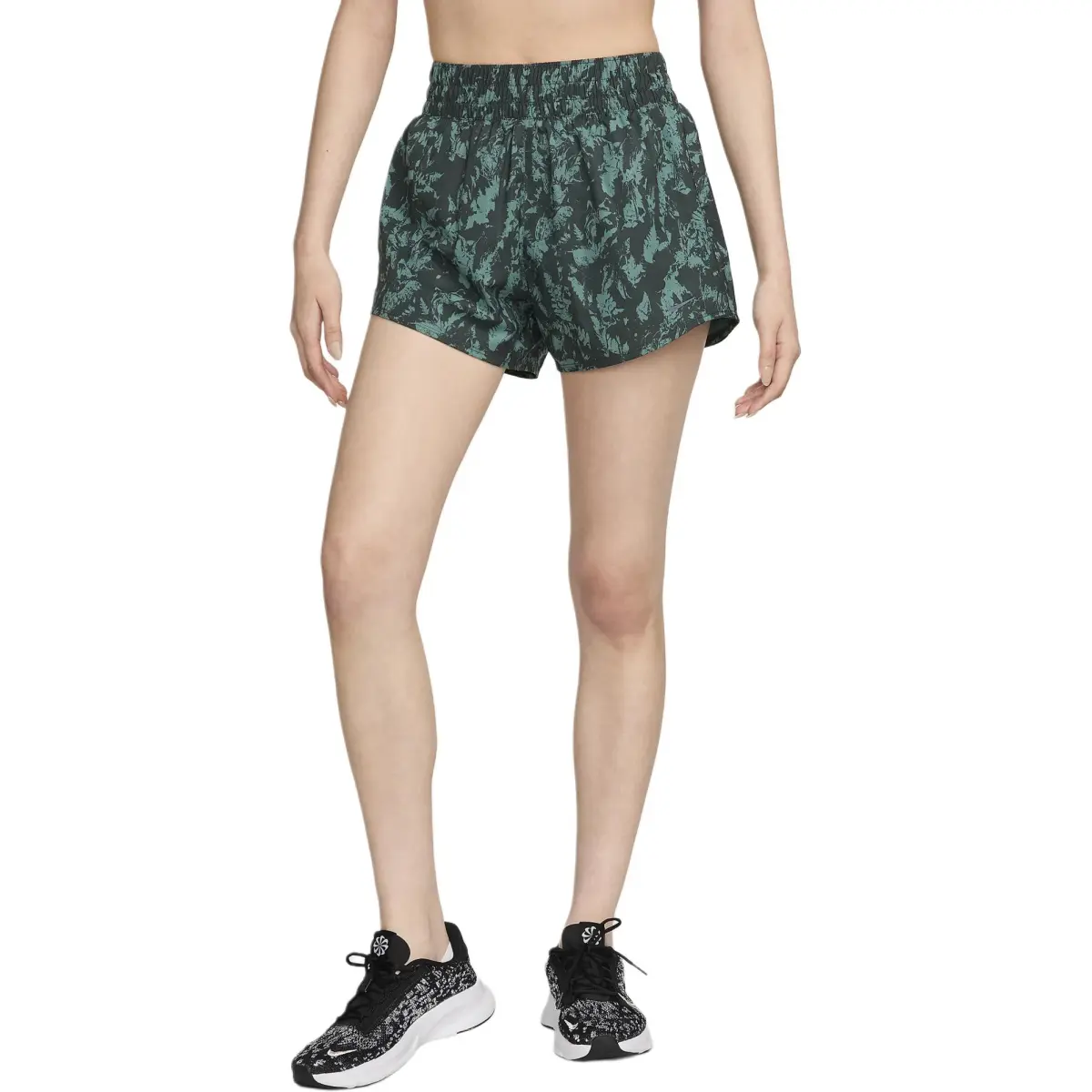 Nike One Dri FIT High Waisted Brief Lined 3' Printed Shorts Casual Shorts Women's Vintage Green/Bicoastal/Black