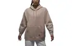Jordan Flight Solid Color Hooded Fleece Lined Pullover Sweatshirt Women's Legend Medium Umber