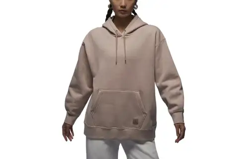 Jordan Flight Solid Color Hooded Fleece Lined Pullover Sweatshirt Women's Legend Medium Umber