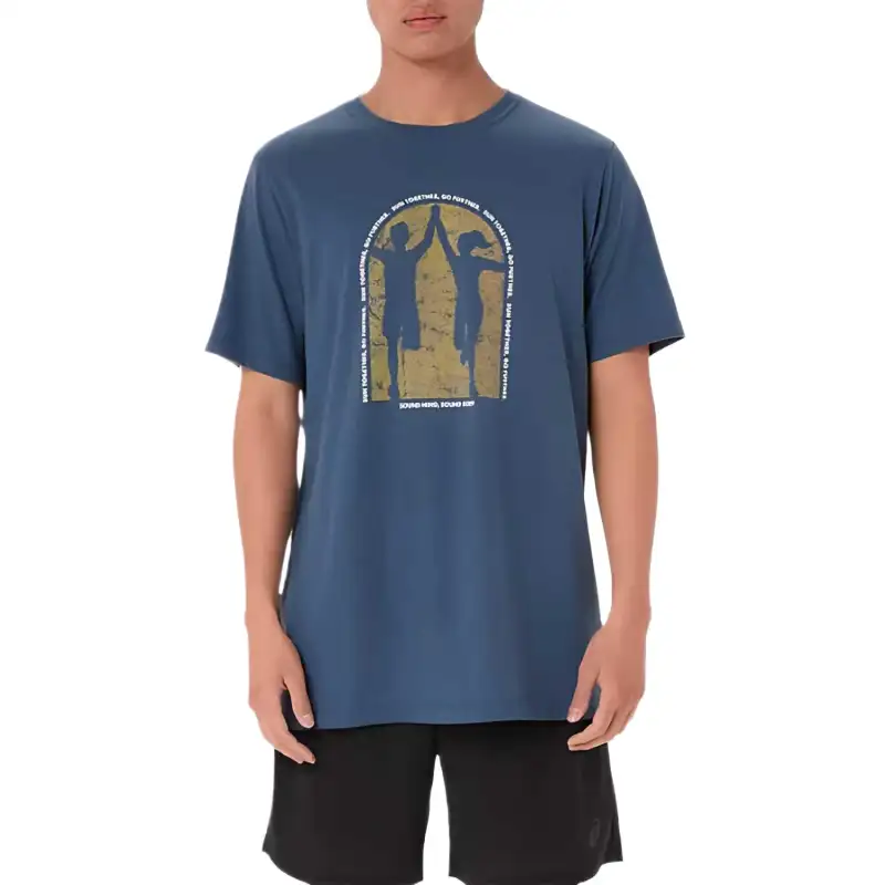 Asics MENTAL HEALTH AWARENESS T Shirt Men's Indigo 418
