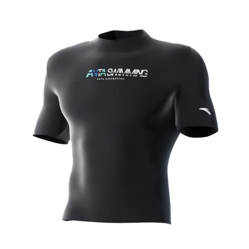 Anta Workout Clothing Men's Black Short Sleeved