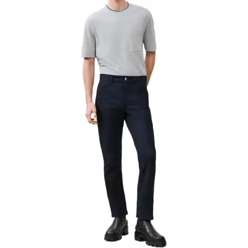 HERMES Jeans Men's Ocean Blue Moderate Straight Fit Pants