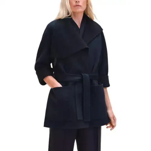 HERMES SS24 Coat Women's Black Blue